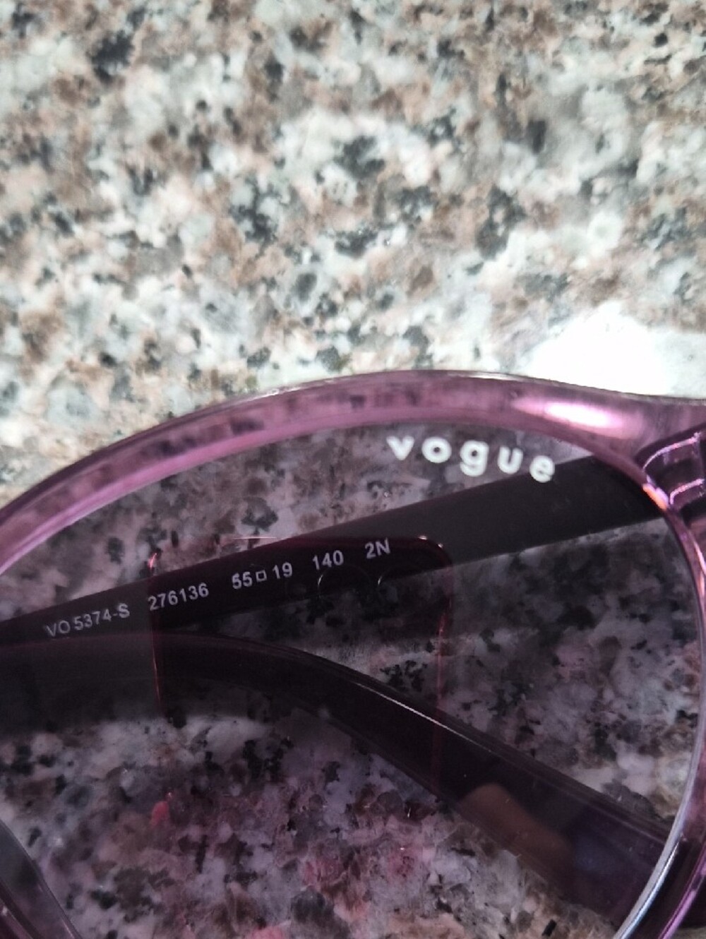 Vogue Translucent Purple Round Women’s Sunglasses - Picture 2 of 7